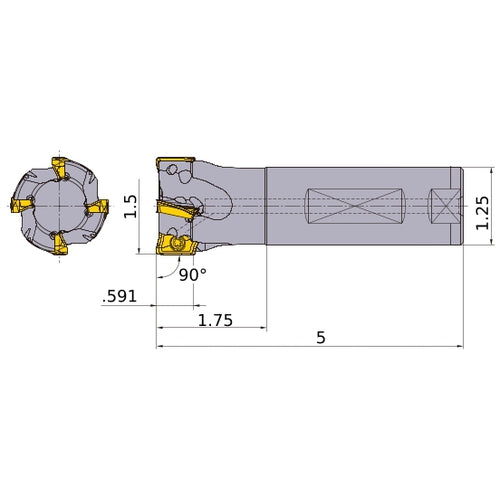 APX4000UR243FA20SB INDEXABLE ENDMIL