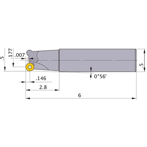 BRP3UNR081LW08 INDEXABLE ENDMILL