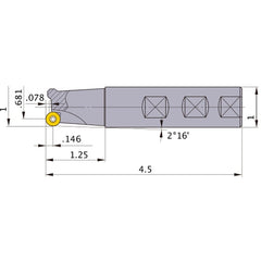 BRP3UNR163W16 INDEXABLE ENDMILL