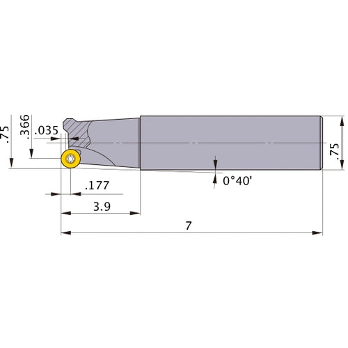 BRP4UNR121LW12 INDEXABLE ENDMILL