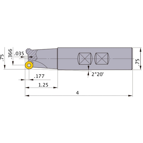 BRP4UNR121W12 INDEXABLE ENDMILL