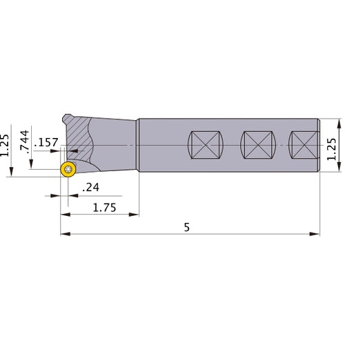 BRP6UPR202W20 INDEXABLE ENDMILL