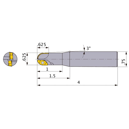 SRM210SAS2 INDEXABLE ENDMILL
