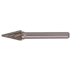 SM-5 Double Cut Solid Carbide Bur-Pointed Cone Shape - Exact Industrial Supply