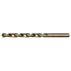 D RHS / RHC HSS-CO 8% (M42) 135 Degree Split Point Cobalt Heavy Duty Jobber Length Drill - Straw / Gold Oxide - Exact Industrial Supply