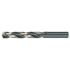 N RHS / RHC HSS 135 Degree Split Point Heavy Duty Jobber Length Drill - Black & Gold - Exact Industrial Supply