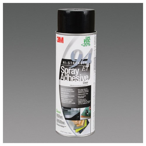 3M Hi-Strength Spray Adhesive 94 ET Low VOC <20% Clear 24 fl oz Can (Net Wt 19.8 oz) - Benchmark Tooling