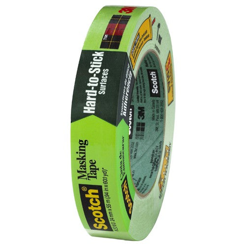 ‎Scotch Masking Tape for Hard-to-Stick Surfaces 2060-24A-BK Green 24 mm × 55 m 3 Bulk - Benchmark Tooling