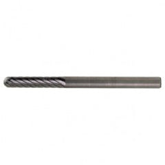 SC-7 Standard Cut Solid Carbide Bur-Cylindrical with Ball Nose - Benchmark Tooling