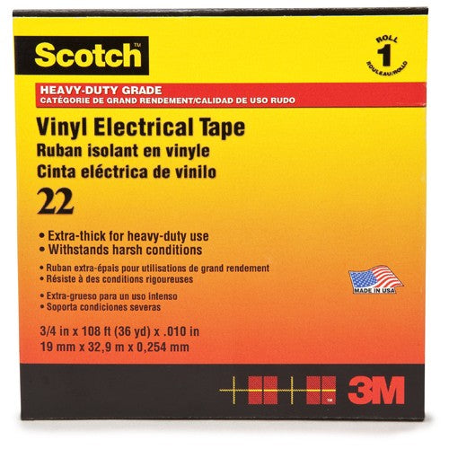 Scotch Vinyl Electrical Tape 22 1″ × 36 yd Black - Benchmark Tooling