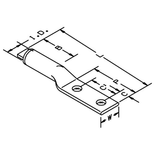 3M Scotchlok Aluminum Two Hole Lug 40137 up to 35 kV 2/0 AWG Olive - Benchmark Tooling