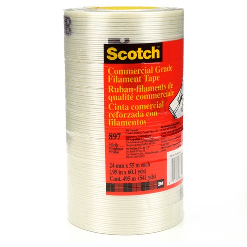 Scotch Filament Tape 897 Clear 24 mm × 55 m 5 mil - Benchmark Tooling