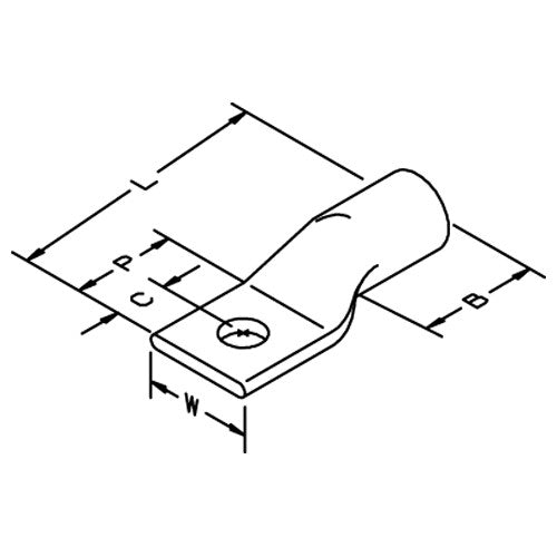 3M Scotchlok Copper One Hole Lug 30023 up to 35 kV 2 AWG Stud Size 5/16 (8) Brown - Benchmark Tooling