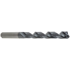 8.9 mm Dia. × 10 mm Shank × 95 mm Flute Length × 142 mm OAL, 8xD, 140°, TA, 2 Flute, Coolant Thru, Round Solid Carbide Drill - Exact Industrial Supply