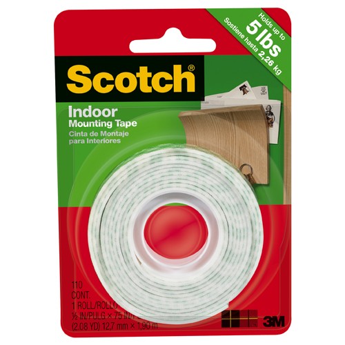 Scotch-Mount Indoor Double-Sided Mounting Tape 110H 1/2″ × 80″ - Benchmark Tooling