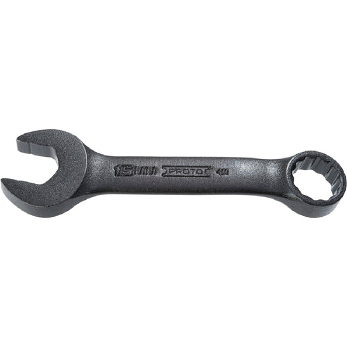 ‎Proto Black Oxide Metric Short Combination Wrench 15 mm - 12 Point - Benchmark Tooling