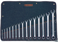 Wright Tool Fractional Combination Wrench Set -- 15 Pieces; 12PT Chrome Plated; Includes Sizes: 5/16; 3/8; 7/16; 1/2; 9/16; 5/8; 11/16; 3/4; 13/16; 7/8; 15/16; 1; 1-1/16; 1-1/8; 1-1/4"; Grip Feature - Benchmark Tooling