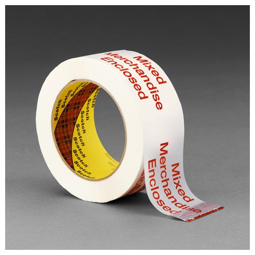 Scotch Printed Message Box Sealing Tape 3775 White 48 mm × 100 m - Benchmark Tooling