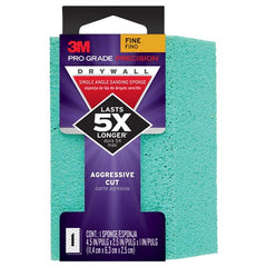 3M Pro Grade Precision Drywall Edge Detailing Angled Sanding Sponge Fine grit 30904FPSA 2.5 × 4.5 × 1″ - Benchmark Tooling