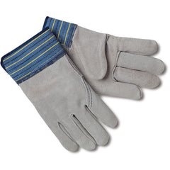 ‎Select Shoulder Leather Palm Gloves - Full Leather Back - 2-1/2″ Plasticized Safety Cuff - Size X-Large - Benchmark Tooling