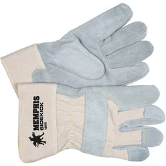‎Sidekick Gloves - Select Side Split Leather - White Back - 2-1/2″ Safety Cuff - Size Large - Benchmark Tooling