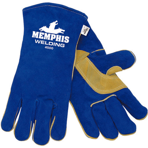 Welding Gloves - Select Shoulder - Blue - Foam Lined - Wing Thumb - Size X-Large - Benchmark Tooling