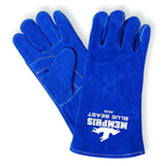 Blue Beast - Blue Side Leather Glove w/Reinforced Palm - Wing Thumb - Size X-Large - Benchmark Tooling