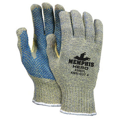 MCR Safety Cut Pro Hero Gloves - 7 Gauge Kevlar / Stainless Steel / Nylon - PVC Dots Palm Side - Size X-Large - Benchmark Tooling