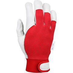 Batters glove whte goat plm red back