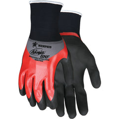 Ninja BNF Gloves with NFT Coating - 18 Gauge Nylon/Spandex - Coated Palm Fingertips and Over the Knuckle - Size Large - Benchmark Tooling