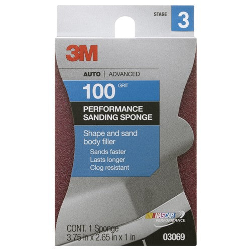 ‎3M Performance Sanding Sponge 03069 1 inch × 2-5/8 inch 100 Grit - Benchmark Tooling