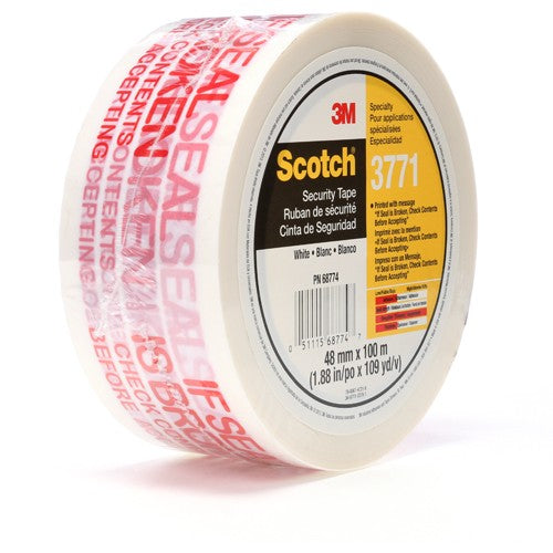 Scotch Printed Message Box Sealing Tape 3771 White 48 mm × 100 m - Benchmark Tooling