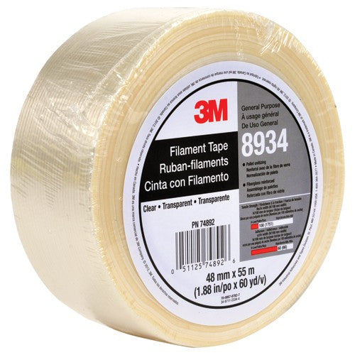 Tartan Filament Tape 8934 Clear 48 mm × 55 m 4 mil Individually Wrapped Conveniently Packaged - Benchmark Tooling