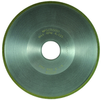 6 x 3/4 x 1-1/4'' - 1/8'' Abrasive Depth - 150 Grit - 45 Degree Angle Type 15V9 Diamond Dish Wheel - Benchmark Tooling