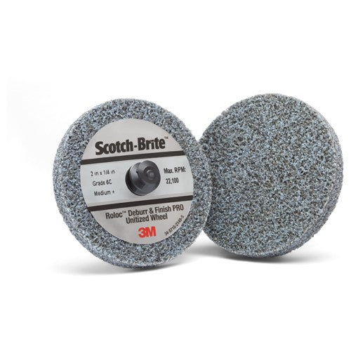 Scotch-Brite Roloc Deburr and Finish PRO Unitized Wheel TR 2″ × 1/4″ x NH 6C MED+ - Benchmark Tooling