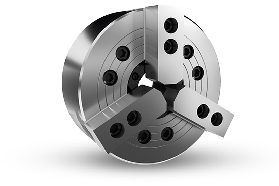 Auto Strong N-200 Series 3-jaw through-hole power chuck (adapter excluded) - Part # N-232 - Exact Industrial Supply