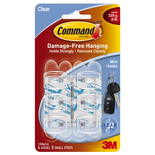 Command Clear Mini Hooks Clipstrip 17006CLR-CS - Exact Industrial Supply