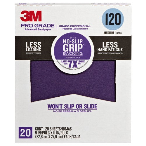 ‎3M Pro Grade Precision Faster Sanding Sanding Sheets 120 grit Medium 27120TRI-20 9″ × 11″ - Benchmark Tooling