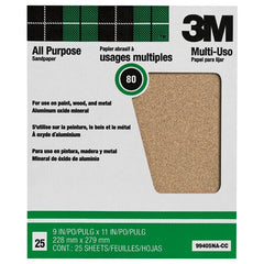 3M Pro-Pak Aluminum Oxide Sheets for Paint and Rust Removal 9″ × 11″ 80 grit Open Stock - Benchmark Tooling