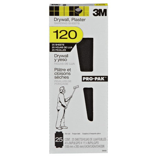3M Pro-Pak Drywall Sanding Sheet 99430 4.1875″ × 11.25″ 120C Grit - Benchmark Tooling