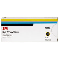 3M Gold Abrasive Sheet 02553 P180 grade 3 2/3″ × 9″ 100 sheets per sleeve - Benchmark Tooling