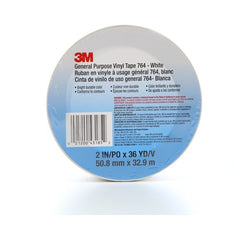 3M General Purpose Vinyl Tape 764 White 2″ × 36 yd 5 mil ndividually Wrapped Conveniently Packaged - Benchmark Tooling