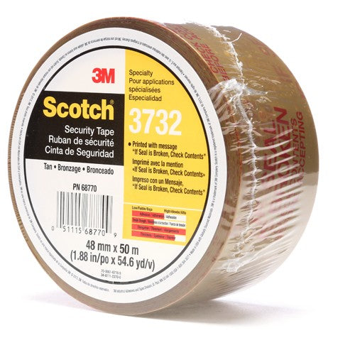 Scotch Printed Message Box Sealing Tape 3732 Tan 48 mm × 50 m - Benchmark Tooling