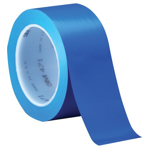 3M Vinyl Tape 471 Blue 1/4″ × 36 yd 5.2 mil Individually Wrapped Conveniently Packaged - Benchmark Tooling