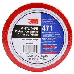 3M Vinyl Tape 471 Red 3/4″ × 36 yd 5.2 mil Individually Wrapped Conveniently Packaged - Benchmark Tooling