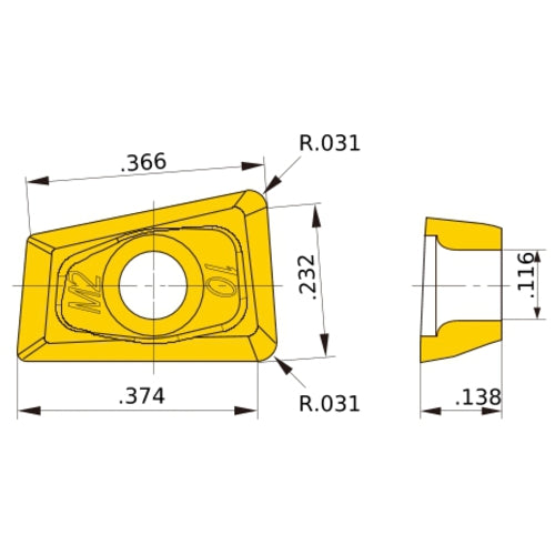 QOMT1035R-M2 VP15TF MILLING INSERT