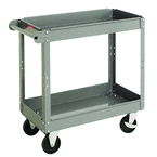 24"W x 36"D x 32"H Service Cart w/16 GA Posts, 5" Dia. Casters Powder Coat Finish - Benchmark Tooling