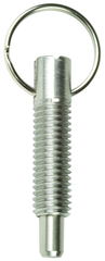 Hand Retractable Spring Plunger with Pull Ring - .75 lbs Initial End Force, 3 lbs Final End Force (3/8-16 Thread) - Benchmark Tooling