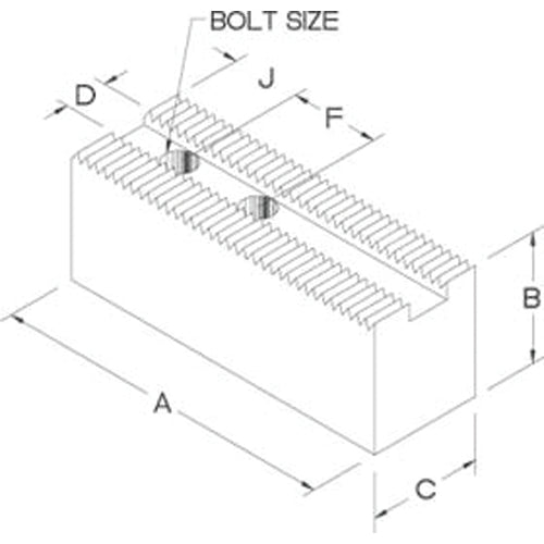 6″ Heavy Duty Flat Soft Top Jaw - Benchmark Tooling