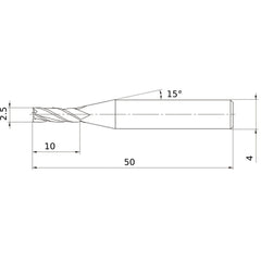 MS4JCD0250 CARBIDE ENDMILL